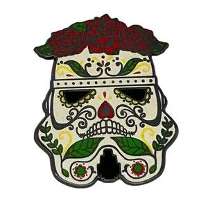 DISNEY Pin Star Wars Stormtrooper Sugar Skull Day of the Dead Roses Red Green‎